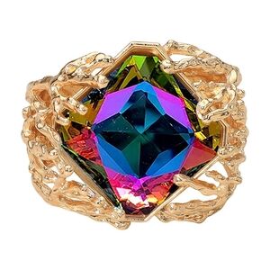 Gold Bracelet with Multicolor Stone